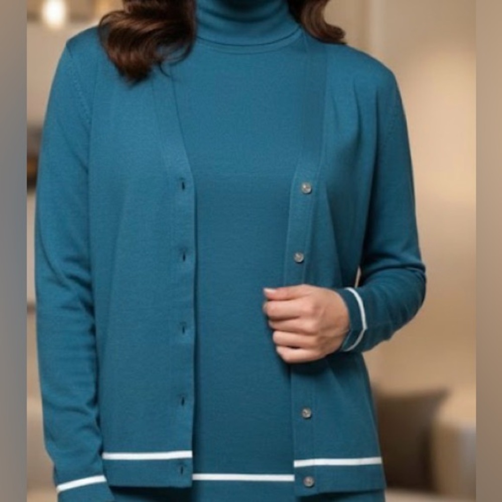 Storm Blue Ribbed Sleeveless Tank Top with Sweater